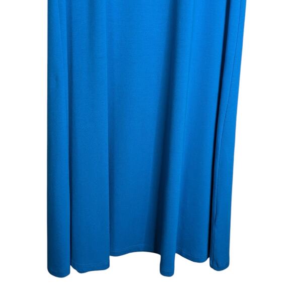 Eileen Fisher Colorblock Dress XS Blue Jersey Knit Cutout Back Two Tone - Picture 3 of 9